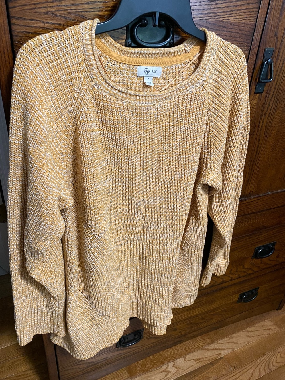 Style & Co. Women's Mustard Petite Boatneck Sweater, 1X women’s
